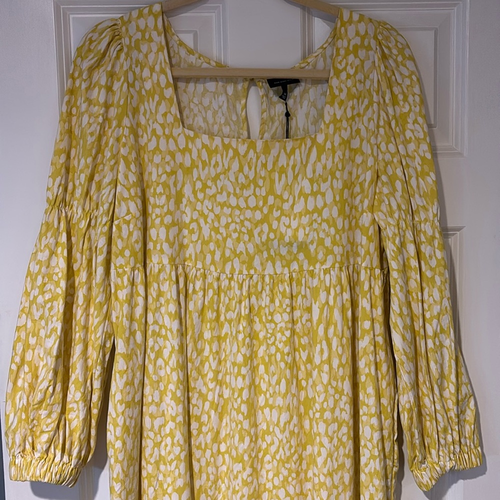 Yellow and white dress